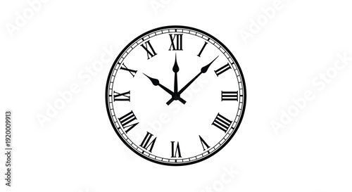 Classic wall clock displaying ten o clock a dark silhouette