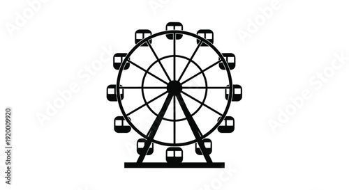 Black ferris wheel design with gondolas a striking silhouette
