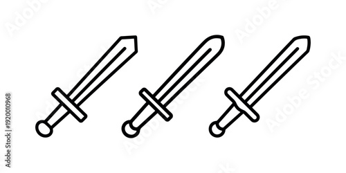 Sword icon vector illustration design. weapon for combat and defense. medieval knight equipment symbol. battle tool for warriors