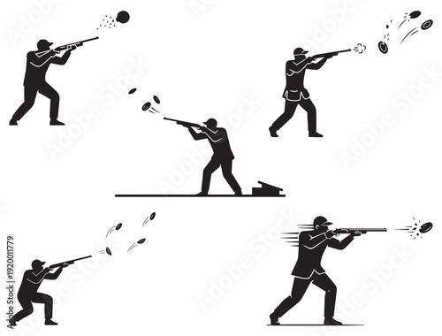 SKEET SHOOTING SILHOUETTE
