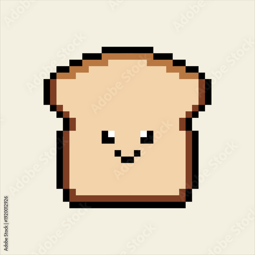 Cute kawaii pixel art 8-bit RPG meat or bread ration, tiny smiling face, pastel warm colors, thick outline, centered sprite icon