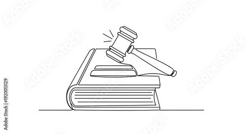 Legal Gavel on Law Book - Symbol of Justice, Law, and Authority
