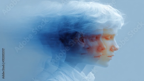 Invisible mental noise repeats quietly beneath a calm external appearance