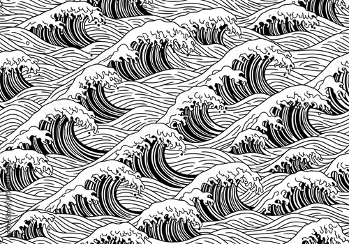 Ocean waves crashing against the shore, a serene illustration of natural beauty from above