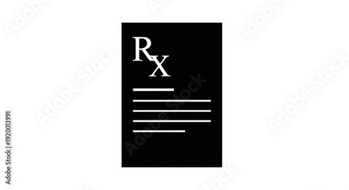 Medical prescription document icon in a simple flat design on a plain background viewed from directly above