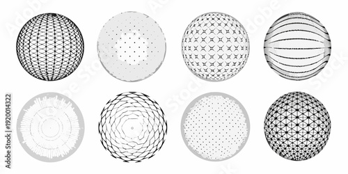 Variations of elliptical shapes with differing grid and pattern designs