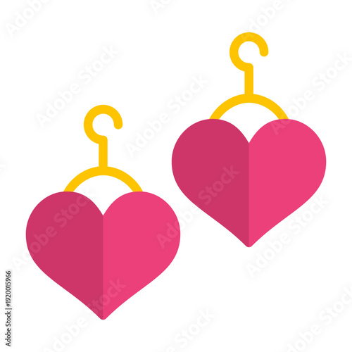Heart Shaped Earrings Vector Icon