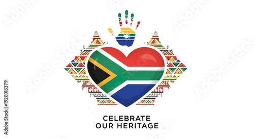 South African Flag Heart Shape Design.