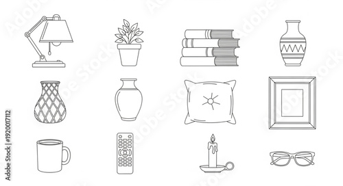 Collection of various home decor items arranged in a neat and organized manner.