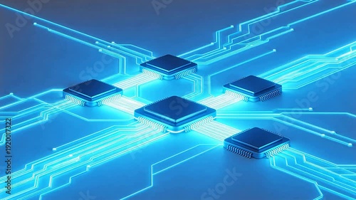 Wallpaper Mural Circuit board with processors Torontodigital.ca