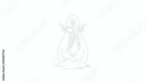 Jesus Christ Ascension Icon, Religious Symbol, Divine Grace, Heavenly Light, Christian Faith
