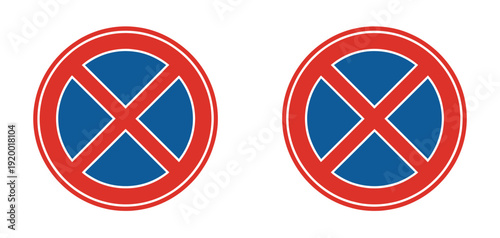 No parking or vehicle restriction sign vector representing parking ban, traffic safety, and regulatory warning graphics