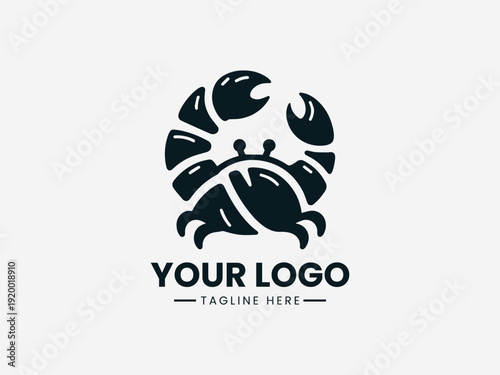 Crab Croissant black vector logo