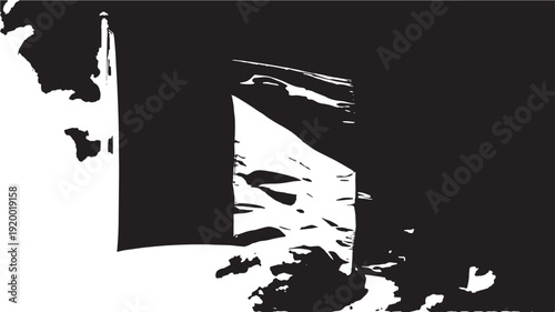 Abstract Art Piece in Dramatic Black and White with High Contrast for Modern Interior Design