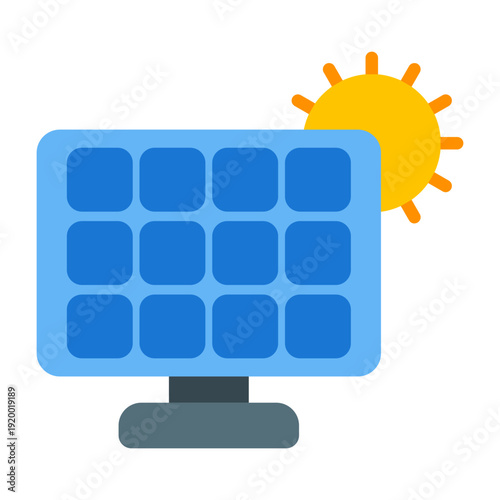 Solar panel charger Vector Icon
