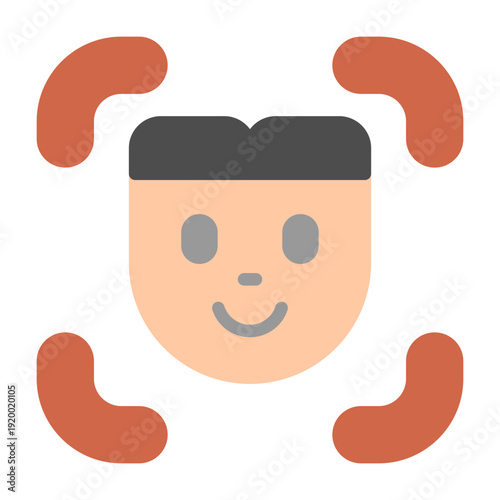 Facial Recognition Vector Icon