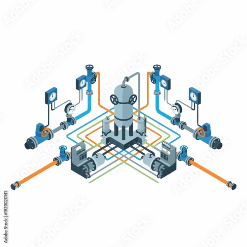 Complex Industrial Pumping System Diagram.