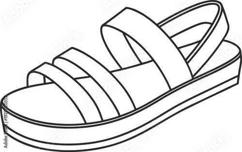 Summer Sandal Footwear Design. Casual Sandal for Men. Women Flat Sandal Style. Beach Sandal Pair Isolated. Leather Strap Sandal. Open Toe Sandal Style. Fashion Sandal Collection. Comfortable Summer