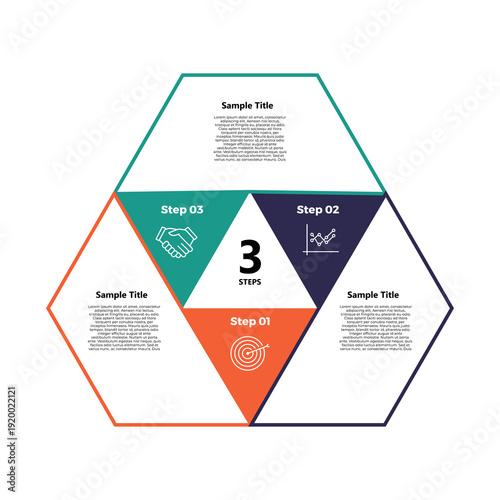 Venn diagram infographic chart template for business 3 parts, options, presentation with venn diagram elements vector editable illustration.