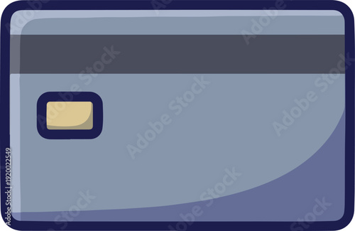Credit Card Back Side Icon With Magnetic Stripe and Signature Panel