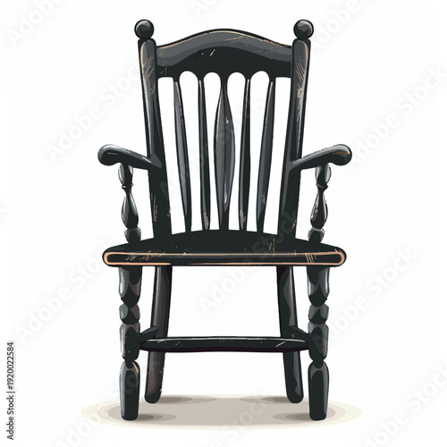 Empty Chair Vector Symbolizing Absence, Loss, Grief, and Solitude on a Clean White Background