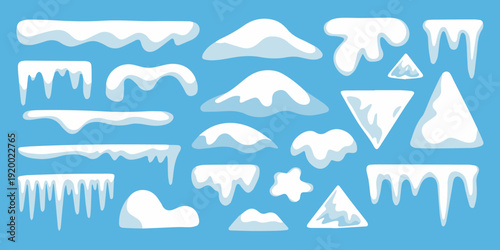 Icicle border elements for winter edges