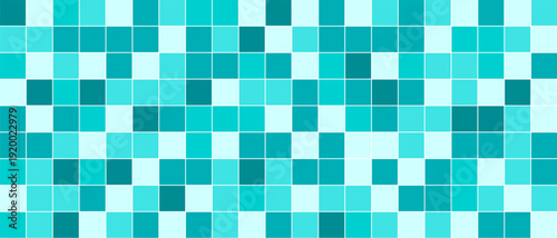 Green ceramic square pattern with water inspired shine. Suitable for summer swim design, bathroom wall, backsplash or abstract illustration.