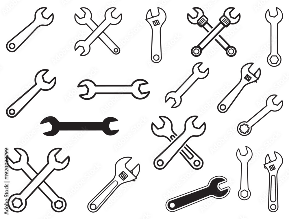 Naklejka premium WRENCH SILHOUETTE