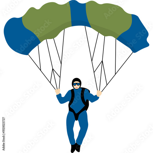 Person Paragliding Illustration