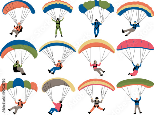 Person Paragliding Illustration