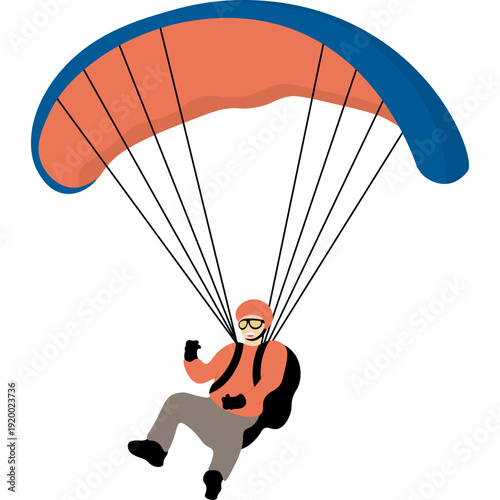 Person Paragliding Illustration