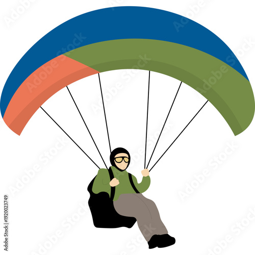 Person Paragliding Illustration