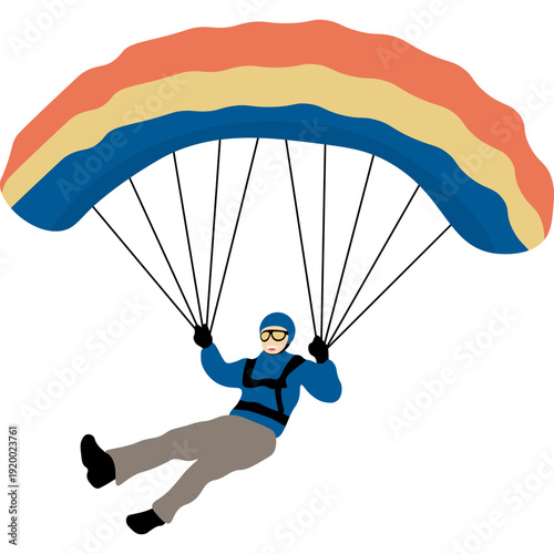 Person Paragliding Illustration