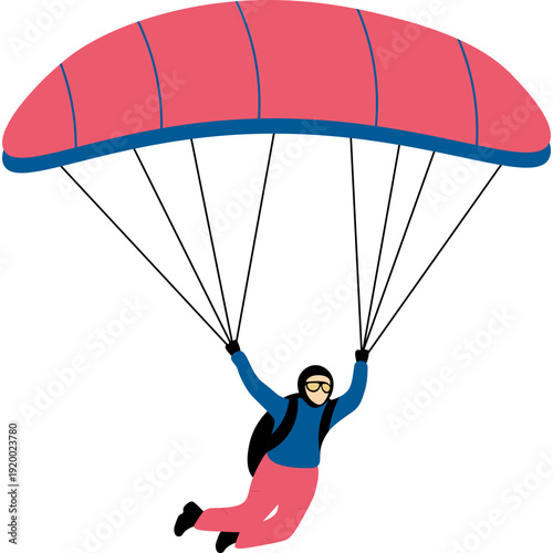 Person Paragliding Illustration