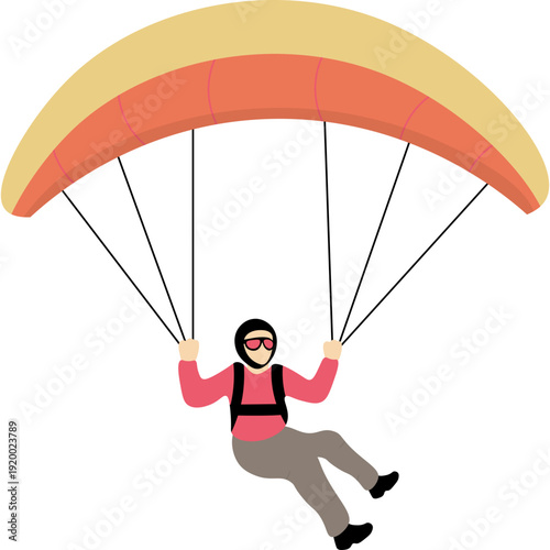 Person Paragliding Illustration