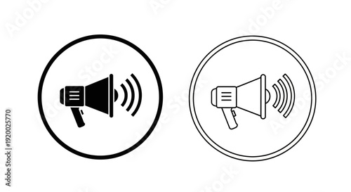 Megaphone icon design, loudspeaker symbol, amplifier icon, sound wave illustration Vector