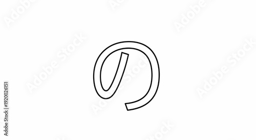 Japanese Hiragana Character 'no' (の) - Minimalist Line Art, Japanese Language Symbol