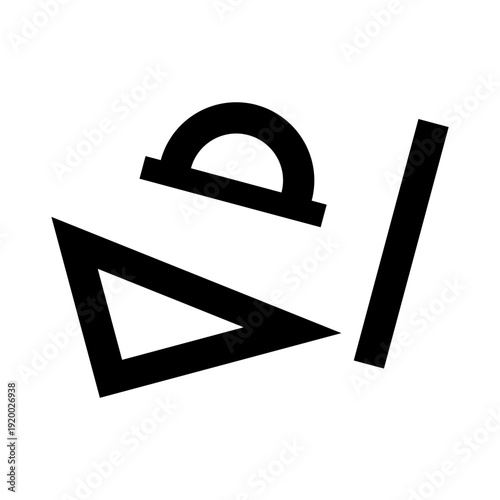 Geometry math tools black vectors