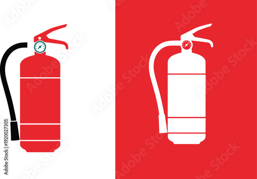 Quadro su tela Fire extinguisher sign vector set