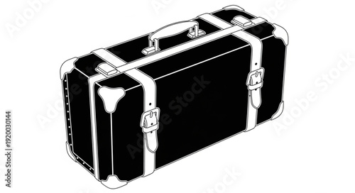 vintage suitcase isolated on white