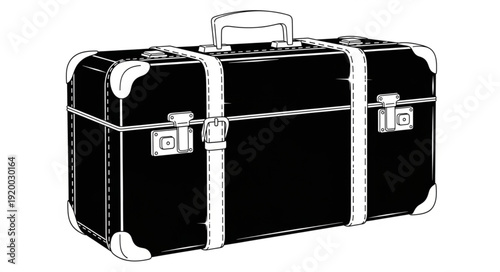 old suitcase isolated on white