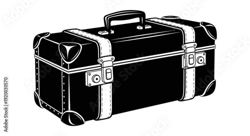 vintage suitcase isolated on white