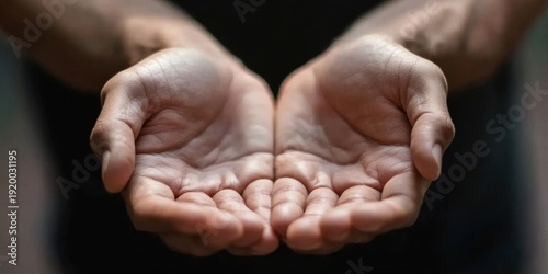 Open Hands Offer Generosity And Asking For Help, with Donation Concept