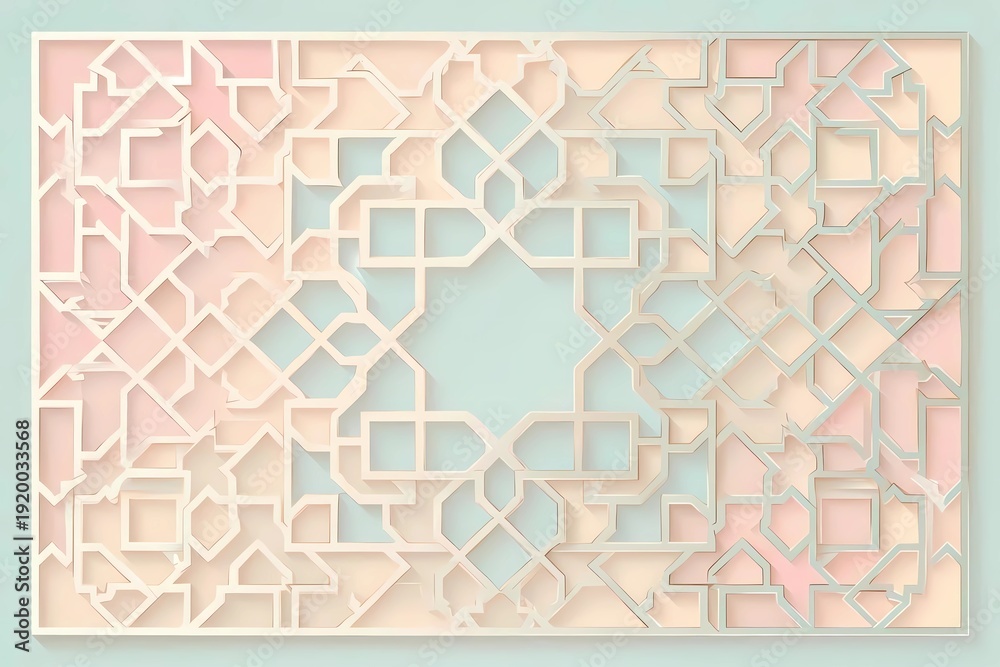 Obraz premium Minimalist Islamic Geometric Pattern Ramadan Background