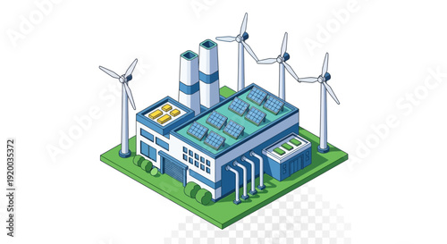 Sustainable Industrial Facility with Renewable Energy Sources.