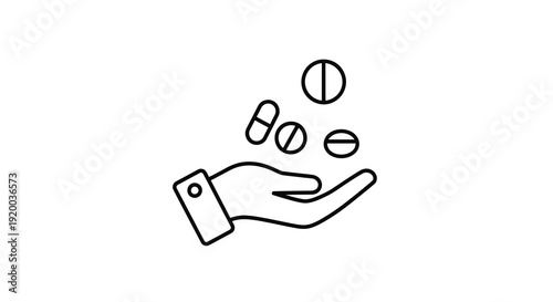 Hand offering coins a simple financial concept silhouette