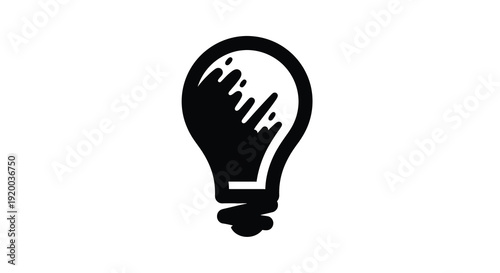 A lightbulb containing a human brain innovative idea silhouette
