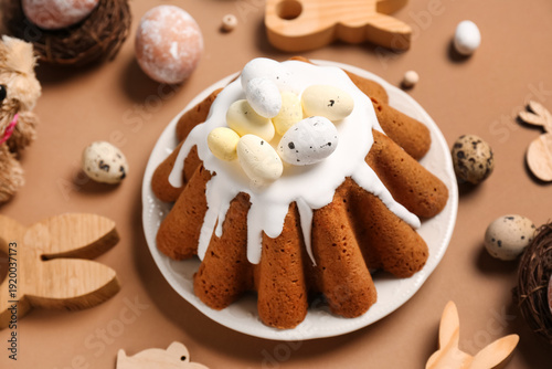 Plate of sweet Easter bread...