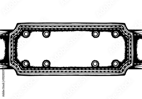 An intricate black and white illustration of a mechanical component or device part