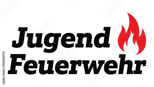 Logo of the german youth fire brigade organization, jugend feuerwehr. isolated on white background, Vector